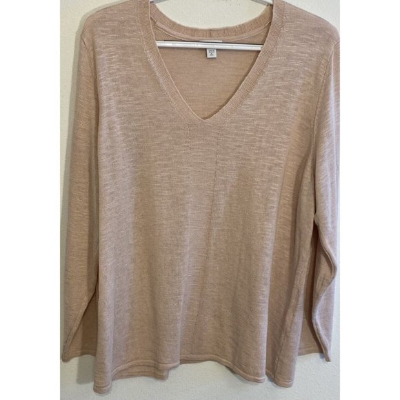 Maison Jules Womens Pink 3 4 Sleeve T Shirt Sweater Pink Size X Large